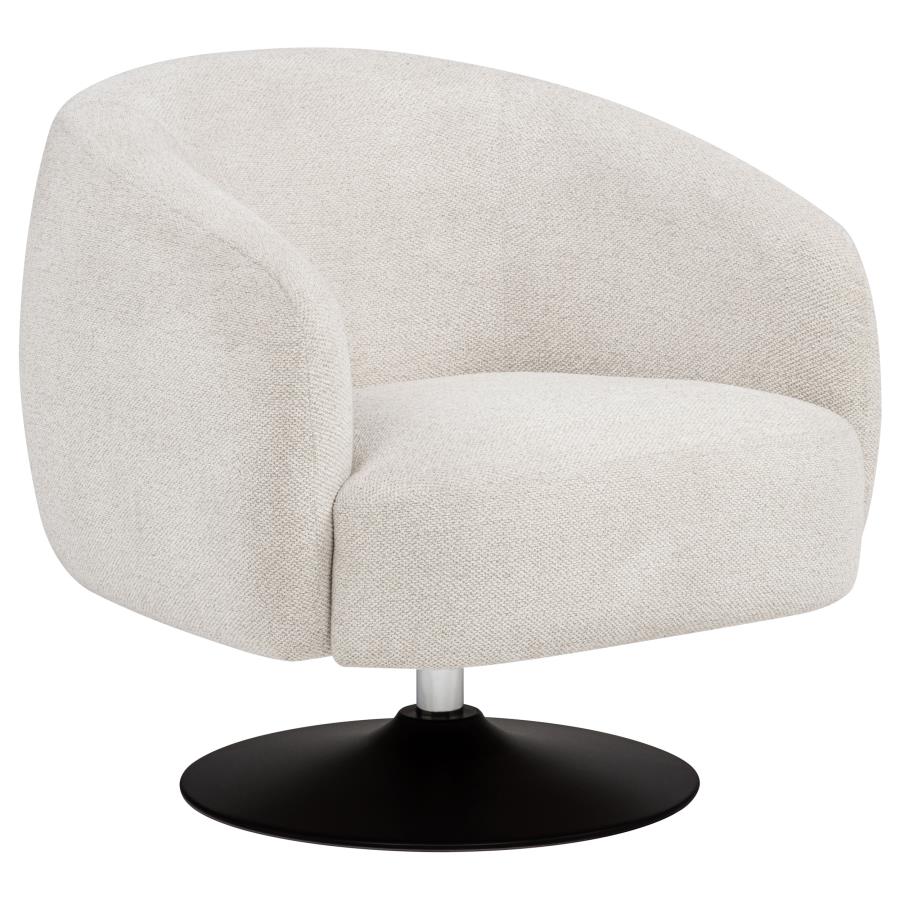 Dave Upholstered Barrel Back Swivel Club Chair Beige - 905739