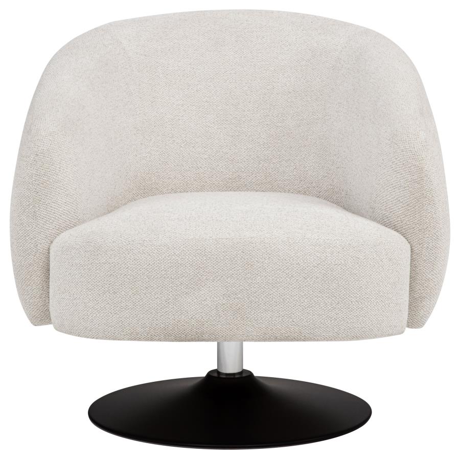 Dave Upholstered Barrel Back Swivel Club Chair Beige - 905739