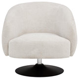 Dave Upholstered Barrel Back Swivel Club Chair Beige - 905739