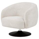 Dave Upholstered Barrel Back Swivel Club Chair Beige - 905739