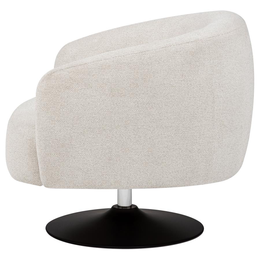 Dave Upholstered Barrel Back Swivel Club Chair Beige - 905739
