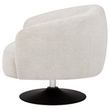 Dave Upholstered Barrel Back Swivel Club Chair Beige - 905739