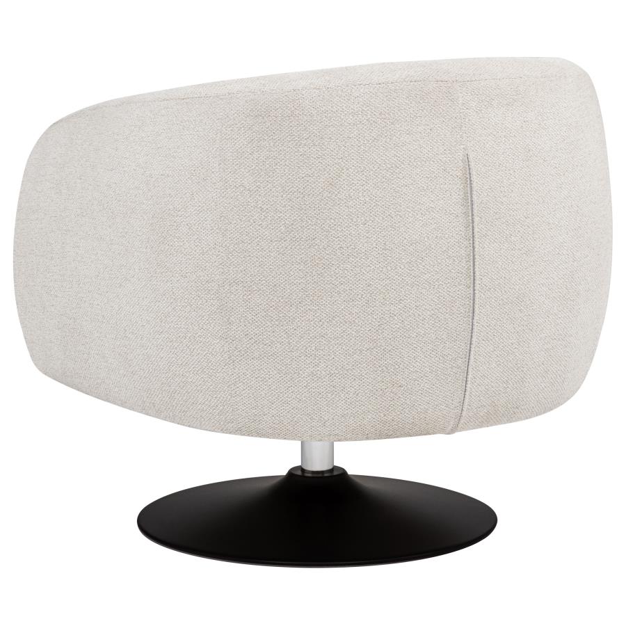 Dave Upholstered Barrel Back Swivel Club Chair Beige - 905739
