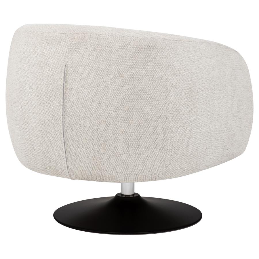 Dave Upholstered Barrel Back Swivel Club Chair Beige - 905739