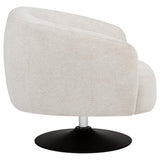 Dave Upholstered Barrel Back Swivel Club Chair Beige - 905739