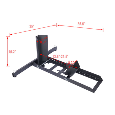 Heavy Duty Adjustable Motorcycle Stand / Wheel Chock 1800 Lb Capacity - Black