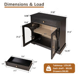 Sideboard Cabinet With 1 Drawer And 2 Arched Doors With Adjustable Shelves For Entryway - Black