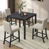 5 Piece Counter Height Table Set With 4 Chairs