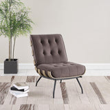 Aloma Upholstered Tufted Armless Accent Chair Brown - 907503