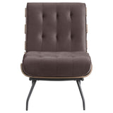 Aloma Upholstered Tufted Armless Accent Chair Brown - 907503