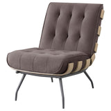 Aloma Upholstered Tufted Armless Accent Chair Brown - 907503