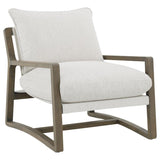 Geneva Boucle Upholstered Wood Arm Accent Chair Sand - 907509