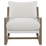 Geneva Boucle Upholstered Wood Arm Accent Chair Sand - 907509