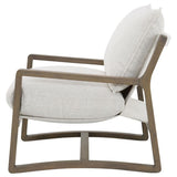 Geneva Boucle Upholstered Wood Arm Accent Chair Sand - 907509