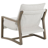Geneva Boucle Upholstered Wood Arm Accent Chair Sand - 907509