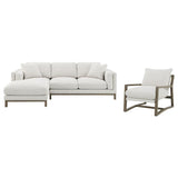 Geneva Boucle Upholstered Wood Arm Accent Chair Sand - 907509