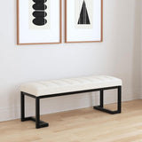 Mesa Boucle Upholstered Tufted Accent Bench Vanilla - 907514