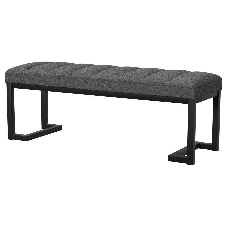 Mesa Boucle Upholstered Tufted Accent Bench Charcoal - 907516