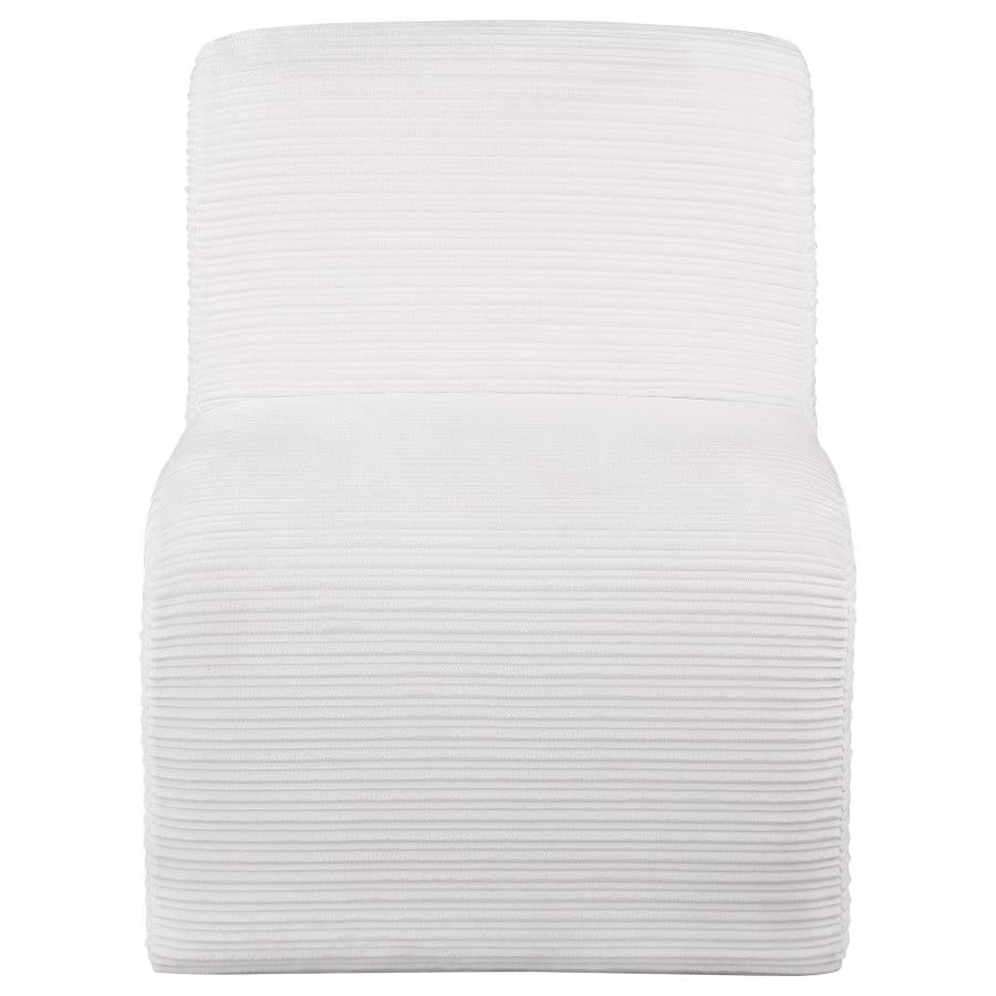 Drayton Upholstered Curved Armless Accent Chair Ivory - 907525