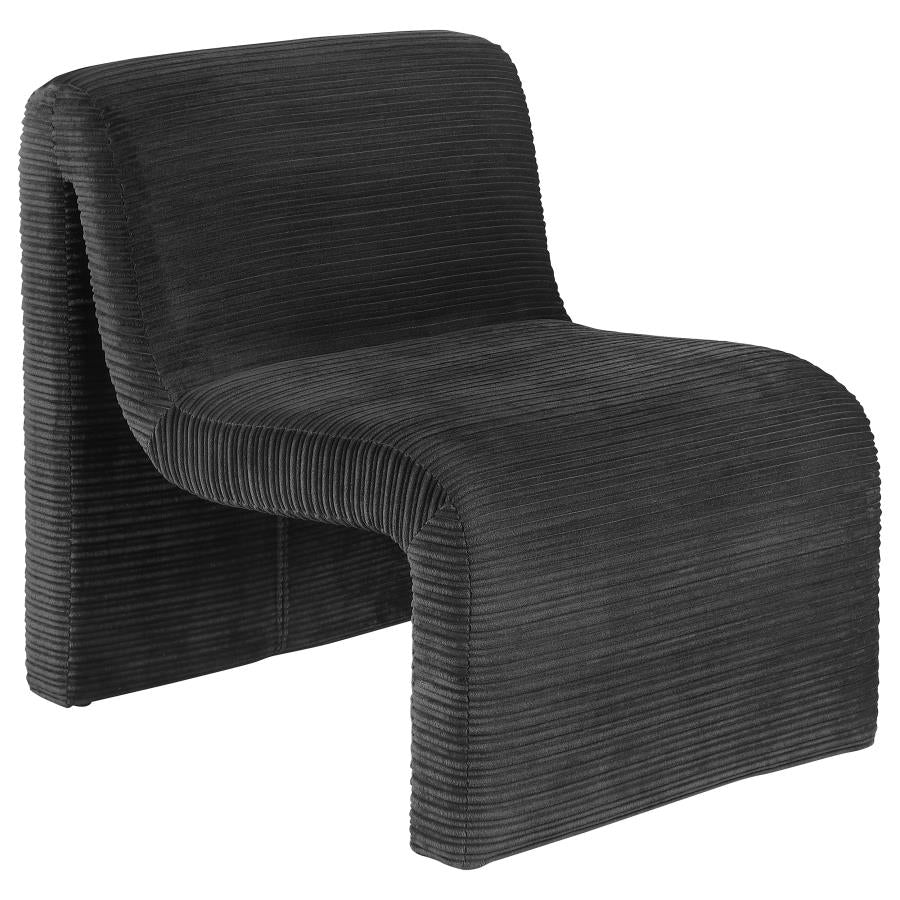 Drayton Upholstered Curved Armless Accent Chair Black - 907526