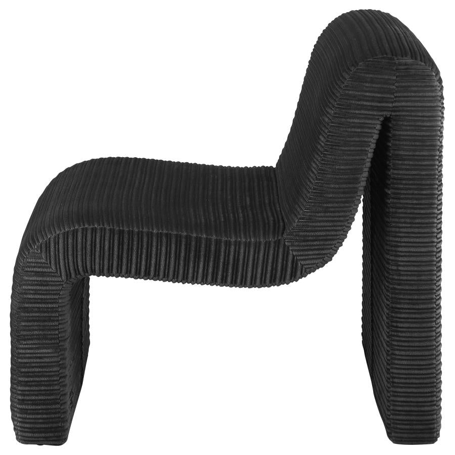 Drayton Upholstered Curved Armless Accent Chair Black - 907526