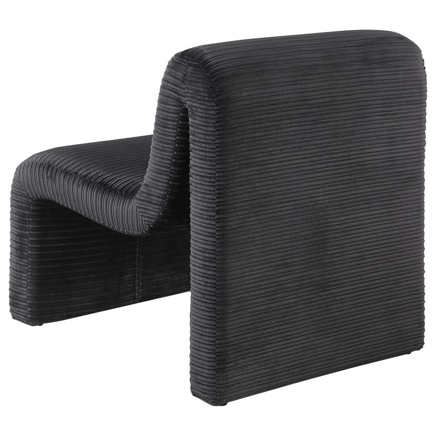 Drayton Upholstered Curved Armless Accent Chair Black - 907526