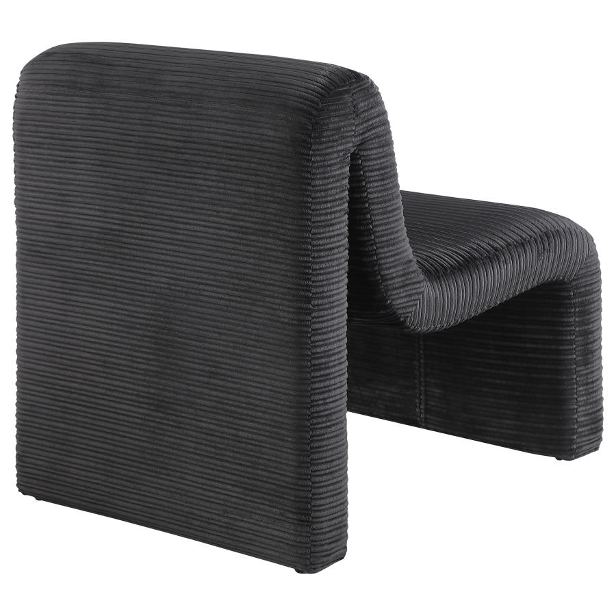 Drayton Upholstered Curved Armless Accent Chair Black - 907526