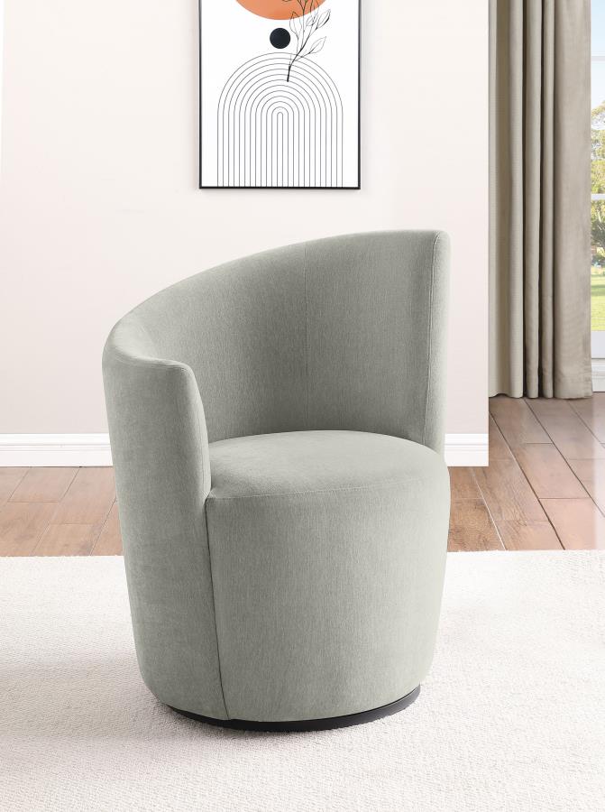 Nueva Upholstered Swivel Chair Curved Backrest Dove Grey - 907527