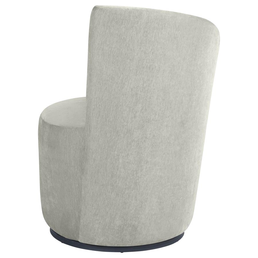 Nueva Upholstered Swivel Chair Curved Backrest Dove Grey - 907527
