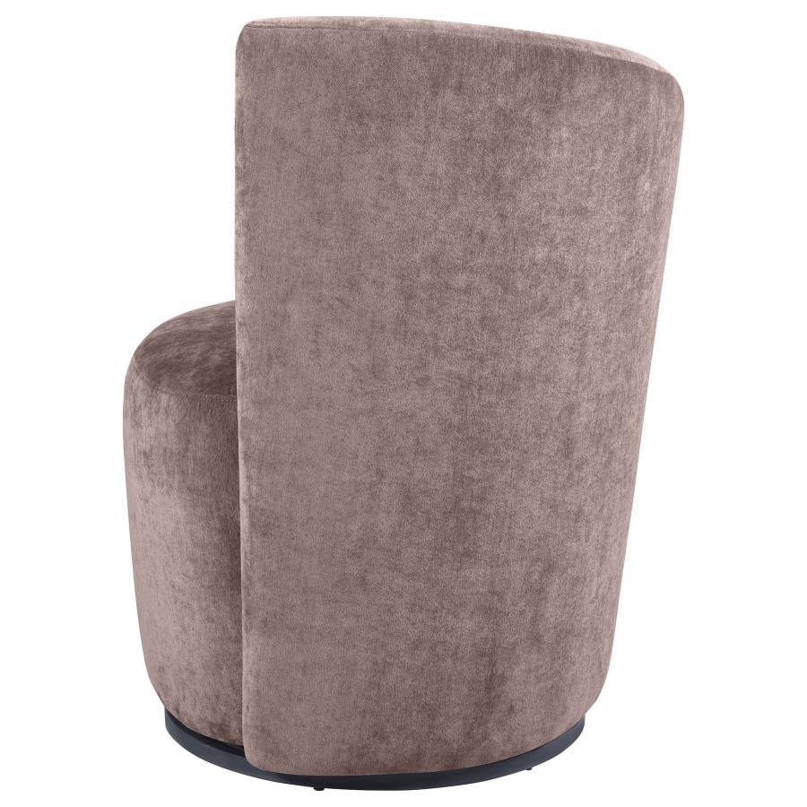 Nueva Upholstered Swivel Chair Curved Backrest Blush - 907528