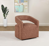 Westhill Boucle Upholstered Swivel Accent Chair Berry - 907539