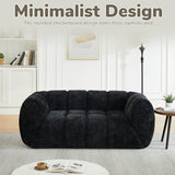 Quilted Cloud Sofa With Rounded Armrests And Piano Key Backrest Design