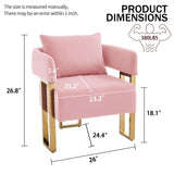 Modern Classic Design Decorative Chair Teddy Fleece Upholstered And Metal Foot