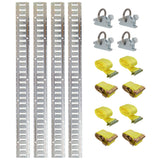 Universal E Track Tie-Down Rail Kit For Trucks, Vans, Garages - Silver