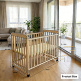Portable Bedside Bassinet With 3 Heights, Mini Crib For Newborns - Natural Wood