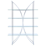 Larson 73-inch 4-shelf Glass Bookshelf Chrome - 910050