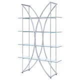 Larson 73-inch 4-shelf Glass Bookshelf Chrome - 910050