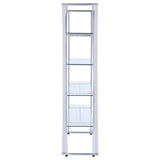 Larson 73-inch 4-shelf Glass Bookshelf Chrome - 910050