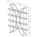 Larson 73-inch 4-shelf Glass Bookshelf Chrome - 910050