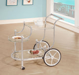 Sarandon 3-tier Glass Shelf Metal Bar Cart Chrome - 910076