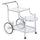 Sarandon 3-tier Glass Shelf Metal Bar Cart Chrome - 910076