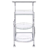 Sarandon 3-tier Glass Shelf Metal Bar Cart Chrome - 910076
