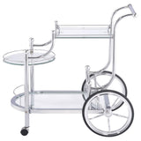 Sarandon 3-tier Glass Shelf Metal Bar Cart Chrome - 910076