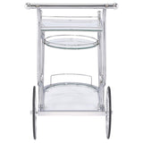 Sarandon 3-tier Glass Shelf Metal Bar Cart Chrome - 910076