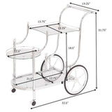 Sarandon 3-tier Glass Shelf Metal Bar Cart Chrome - 910076