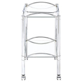 Shadix 2-tier Rectangular Glass Shelf Metal Bar Cart Chrome - 910077