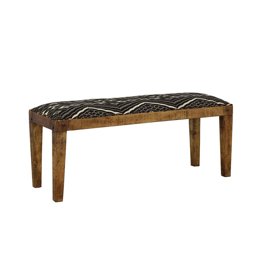 Lamont Fabric Upholstered Accent Bench Black and Natural - 910177