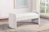Peoria Velvet Upholstered Accent Bench Ivory - 910199