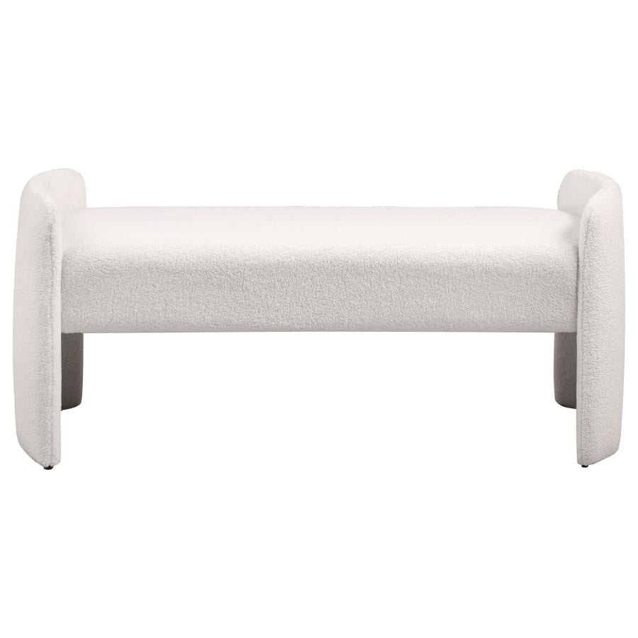 Peoria Velvet Upholstered Accent Bench Ivory - 910199