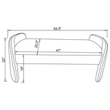 Peoria Velvet Upholstered Accent Bench Ivory - 910199